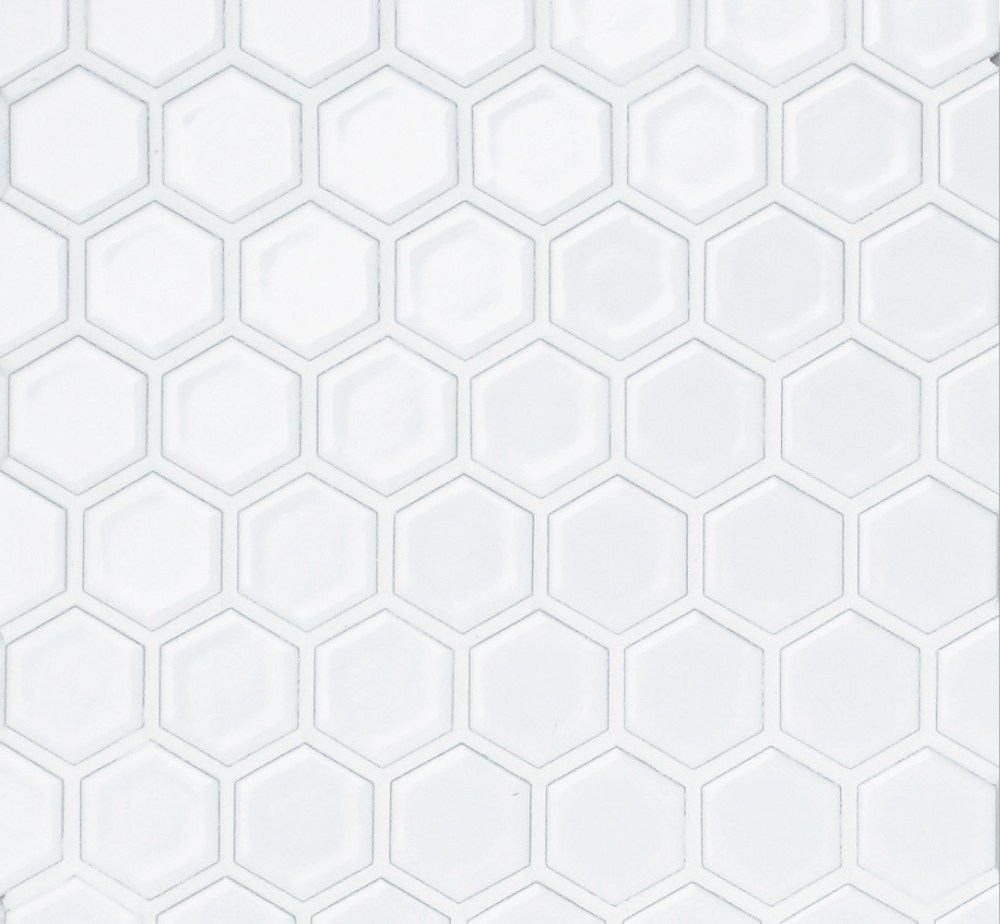 Retro Hexagon HEX1B Glossy White STOCK ITEM Tile and countertops