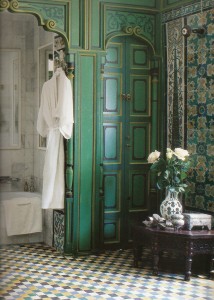 emerald green bathroom